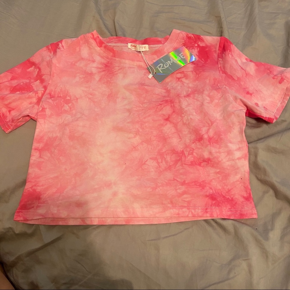Pink Tye Dye ROMWE Crop Top